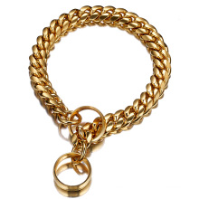 Factory Drop Shipping 14mm Bully Dog Accessories Stainless Steel Dog Chain 18k Gold  Pet Collar For Pet Training